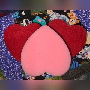 Heart-Shaped Pink and Red Sponges